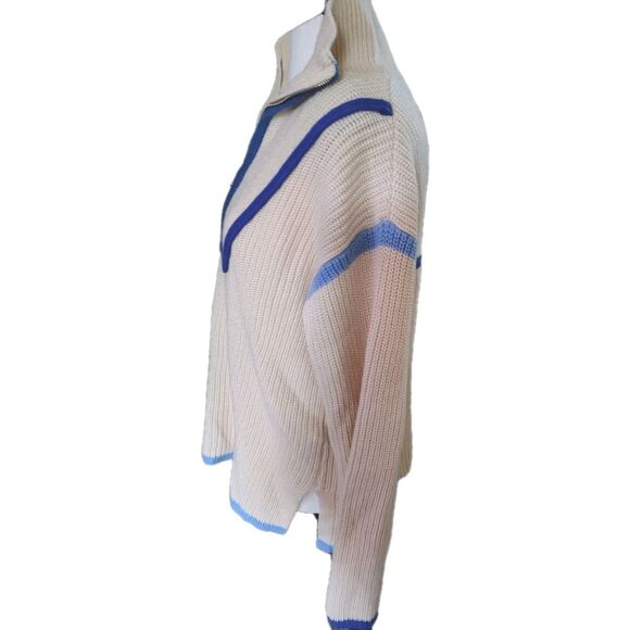 English Factory Sweater Contrast Trim Piping 1/4 Zip Collared Neck Size S... - Picture 10 of 12